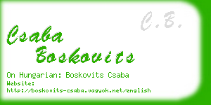 csaba boskovits business card